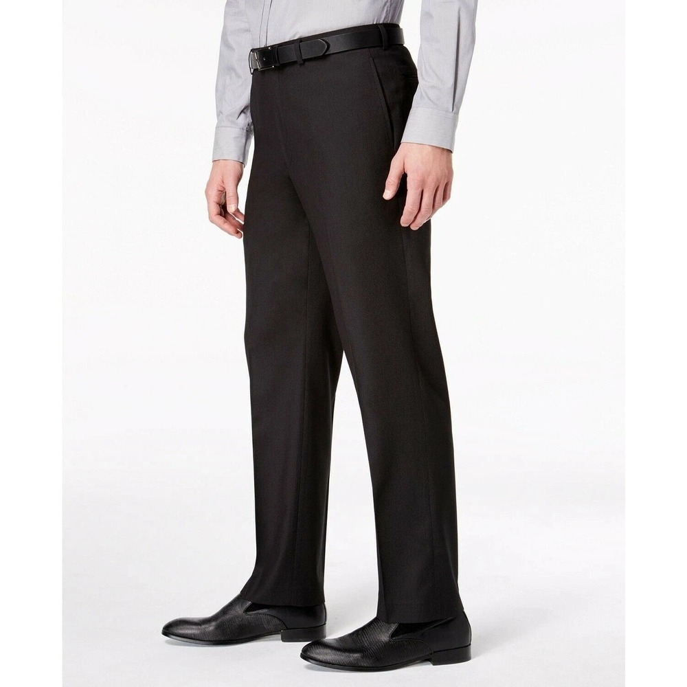 Marc New York Mens Modern-fit 2-Pc Suit 42L / 35Wx33L Black Solid Stretch E11163 - Picture 7 of 13